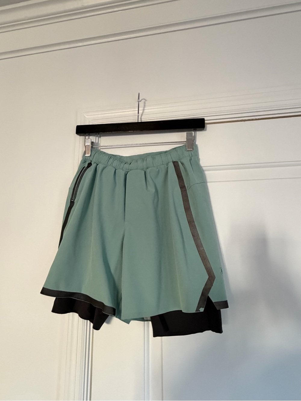 lululemon athletica Teal Layered Athletic Shorts with Black Liner